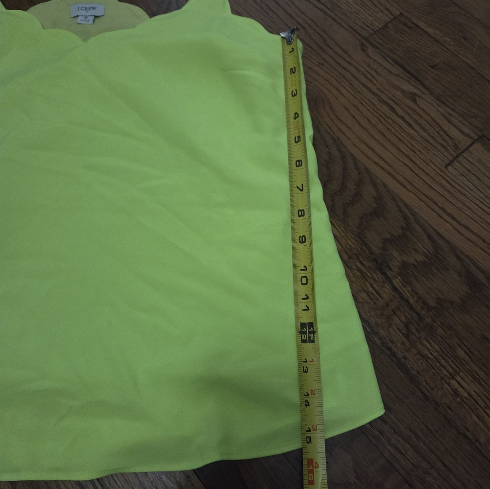 J. Crew Vibrant Lime Scalloped Camisole 8 - Picture 6 of 9